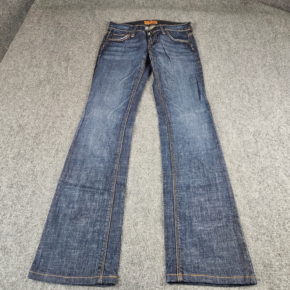 James Jeans Dry Aged Denim Womens 26 Dark Wash Low Rise Flare Jeans Made in USA